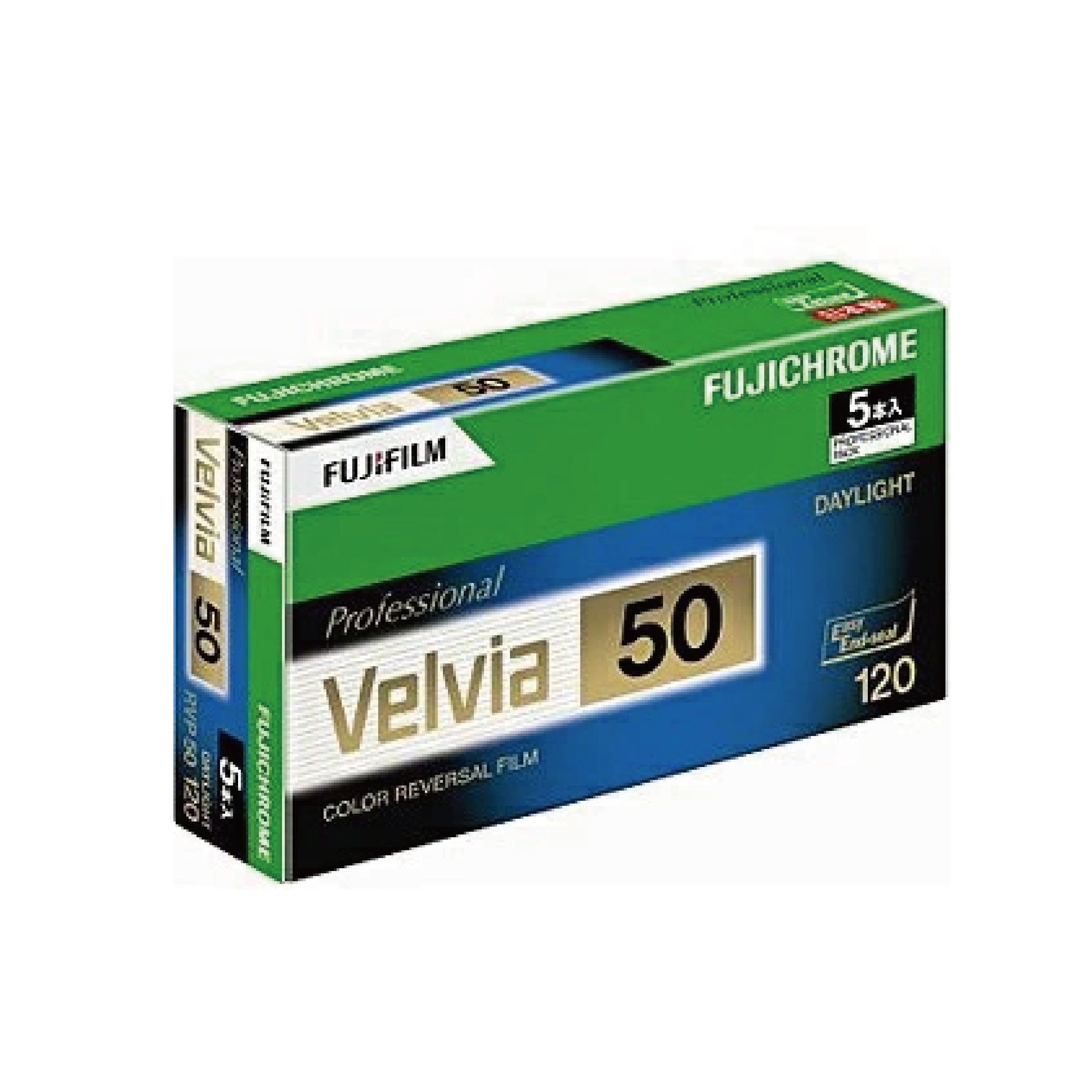 Fujifilm Fujichrome Velvia 50 120 format (5 Rolls Package)